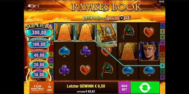 Play Ramses Book Respins of Amun-Re by Gamomat