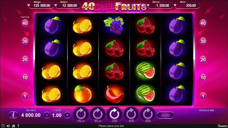 Play 40 Chilli Fruits by Gamzix