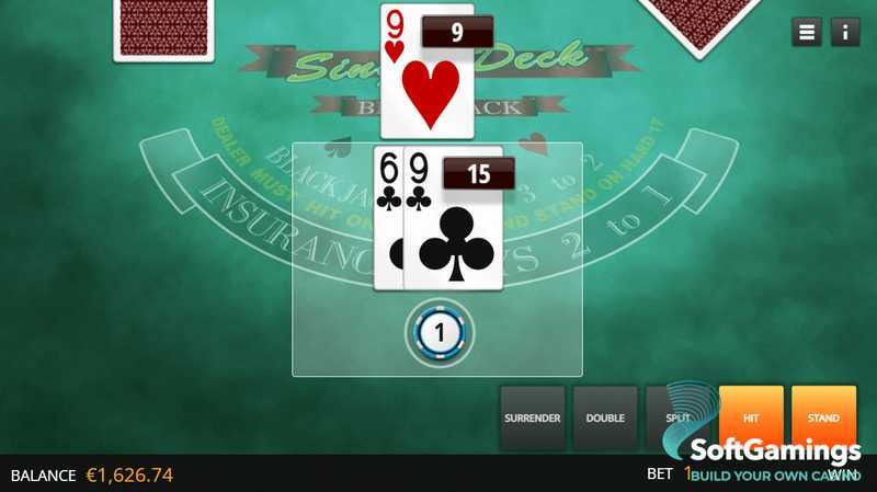 Play Single Deck Blackjack by Genii