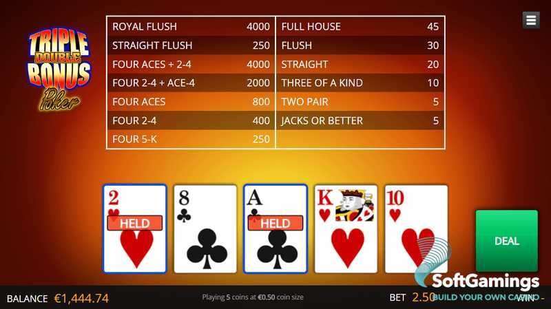 Triple Double Bonus Poker Genii Triple Double Bonus Poker Genii