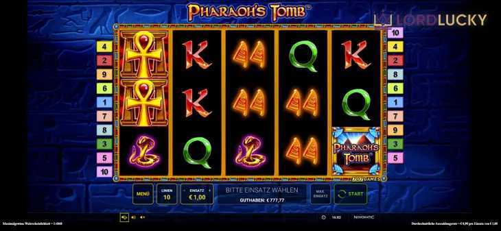 Play Pharaoh?s Tomb by Greentube