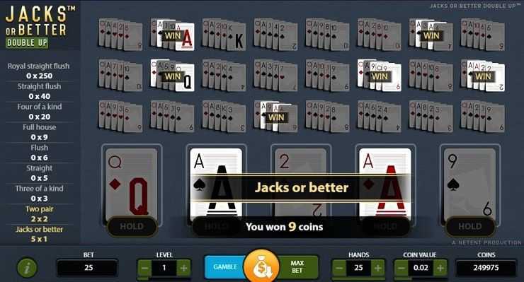 Play Jacks Or Better 25 Hands by Gvg