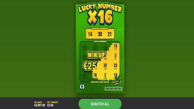 Play Lucky Number x16 by Hacksaw Gaming