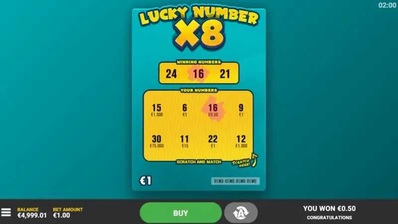 Play Lucky Number x8 by Hacksaw Gaming