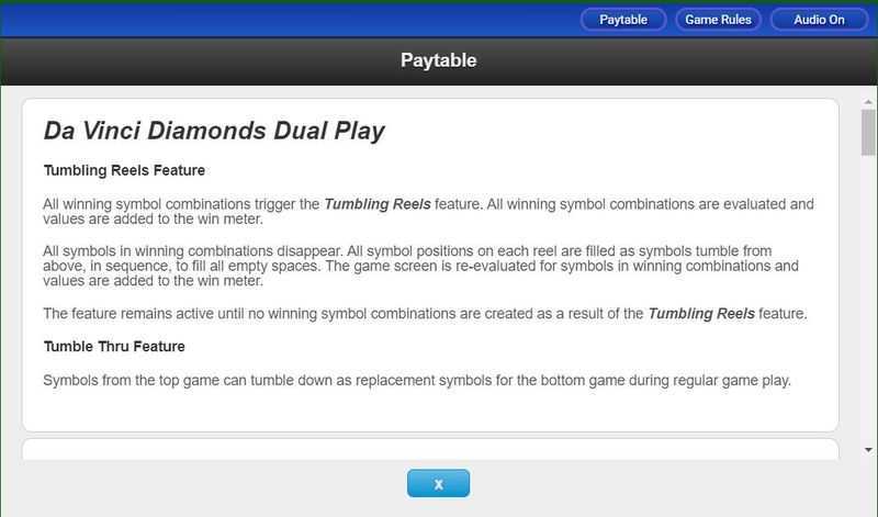 Play Da Vinci Diamonds Dual Play by Igt