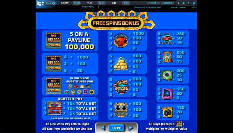 Play The 100,000 Pyramid by Igt