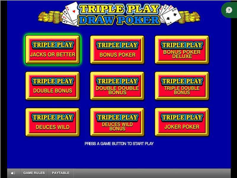 Play Triple Play Draw Poker by Igt