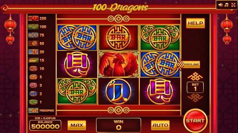 Play 100 Dragons (3x3) by Inbet Games