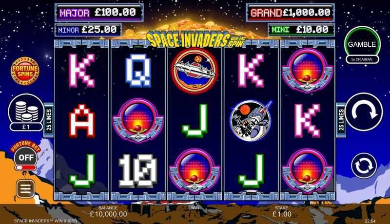 Slot Space Invaders Win and Spin