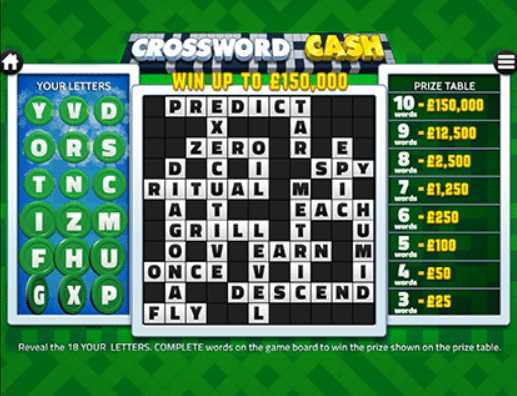 Play Crossword Cash by Instant Win Gaming