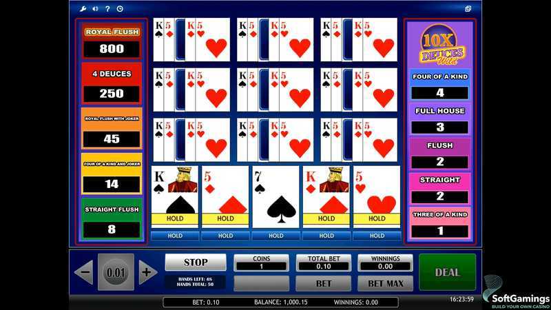 Play 10x Deuce Wild Poker by Isoftbet