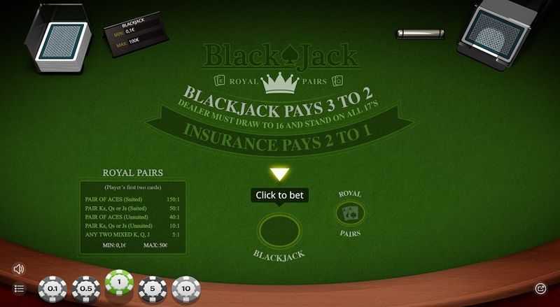 Play Blackjack Royal Pairs by Isoftbet