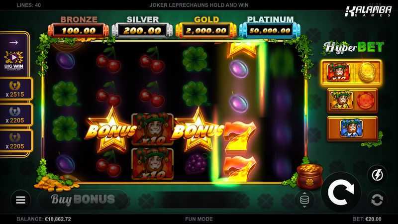 Play Joker Leprechauns Hold and Win by Kalamba Games – Spin and Win in this Online Casino Game 