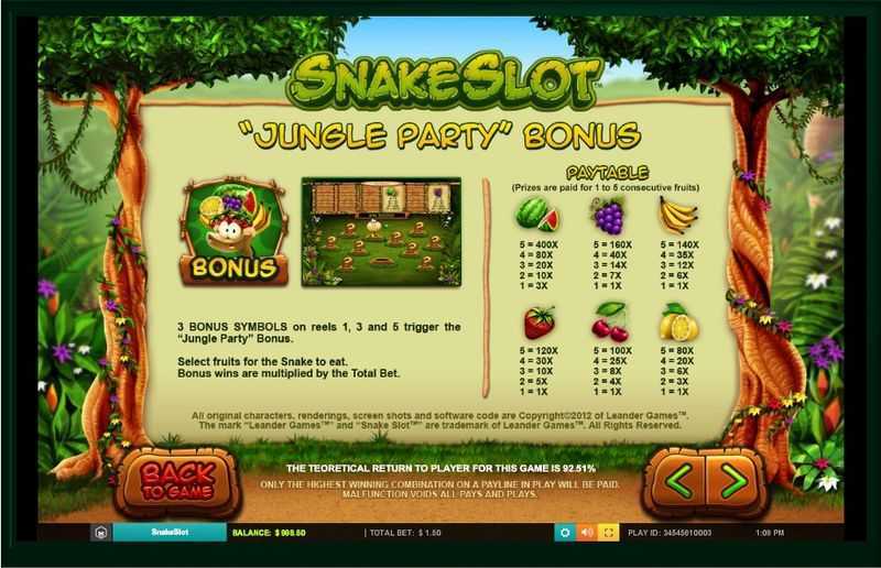 Play Snake Slot by Leander Games