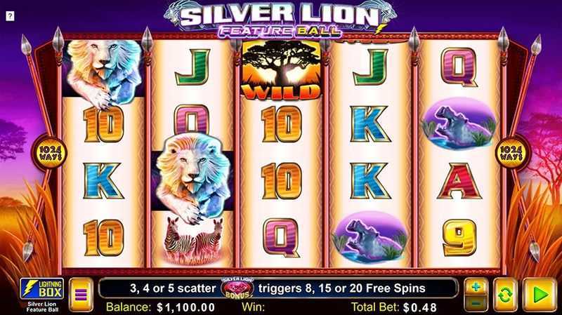 Play Silver Lion Feature Ball by Lightning Box