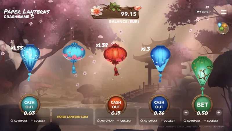 Play Paper Lanterns Crash Game by Mascot Gaming