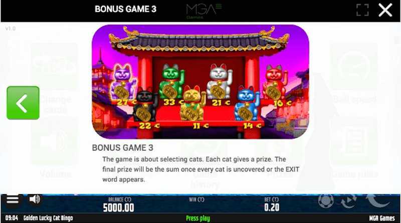 Play Golden Lucky Cat Bingo by Mga Games