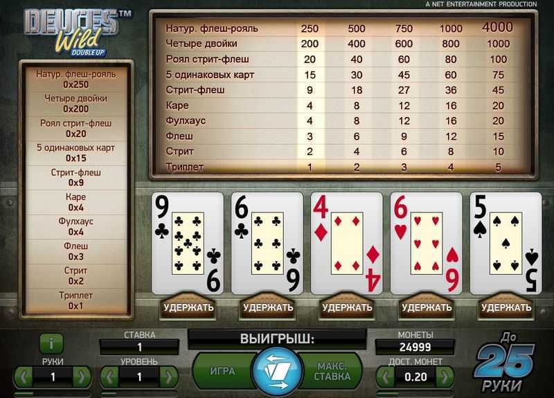 Play Deuces Wild Double Up by Netent