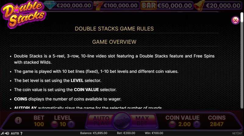 Play Double Stacks by Netent