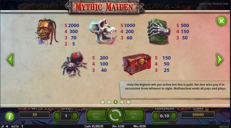 Play Mythic Maiden by Netent