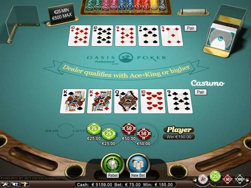 Play Oasis Poker by Novomatic