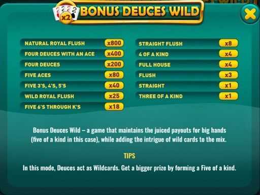 Play Bonus Deuces Wild by Platipus