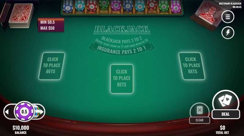 Play Multihand Blackjack by Platipus
