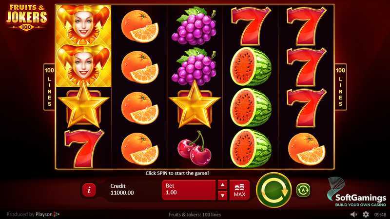 Slot Fruits Jokers: 100 lines