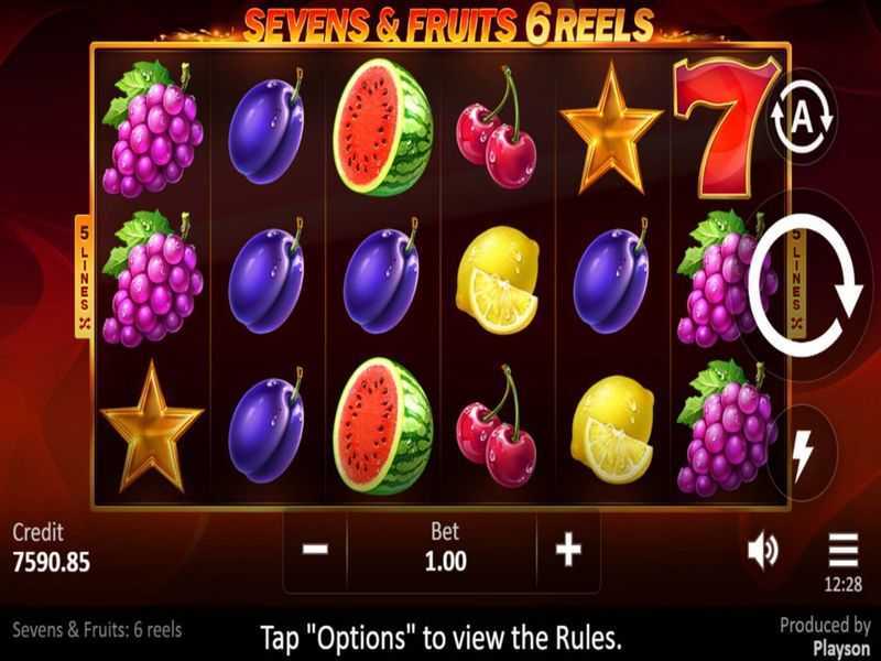 Sevens and Fruits: 6 Reels Playson Sevens and Fruits: 6 Reels Playson