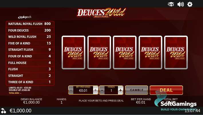 Play Deuces Wild Multi Hand by Playtech