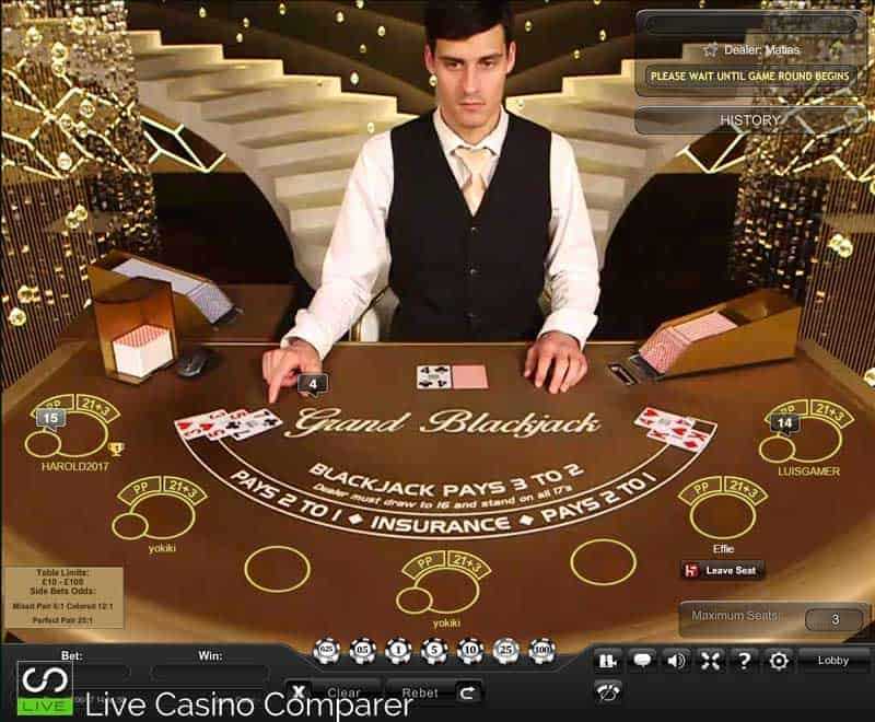 Play Grand Blackjack Live by Playtech