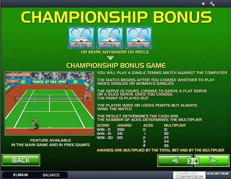 Play Tennis Stars by Playtech