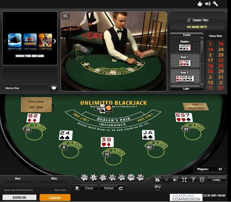 Play Unlimited Blackjack Live by Playtech