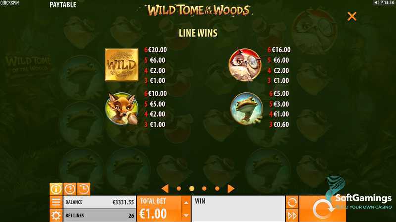 Play Wild Tome of the Woods by Quickspin