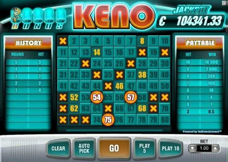 Play Vegas Jackpot Keno by Rival Gaming