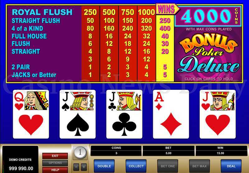 Play Bonus Poker Deluxe by Rtg