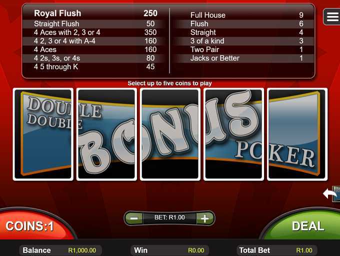 Play Bonus Poker by Rtg