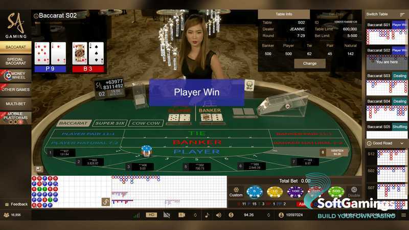 Play Baccarat by Sa Gaming