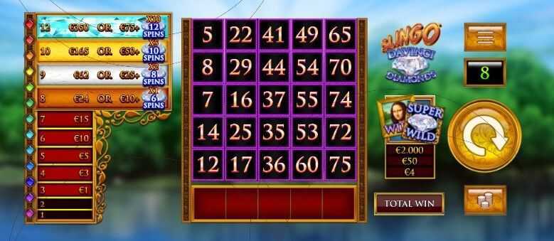 Play Slingo Da Vinci Diamonds by Slingo Originals