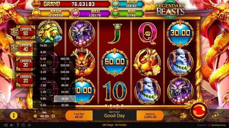 Play Legendary Beasts Saga by Spadegaming