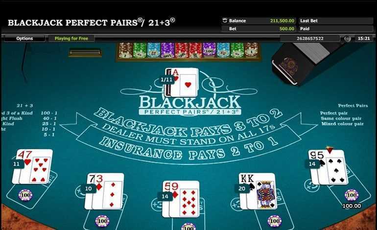 Play 21+3 Progressive Blackjack by Spin Games