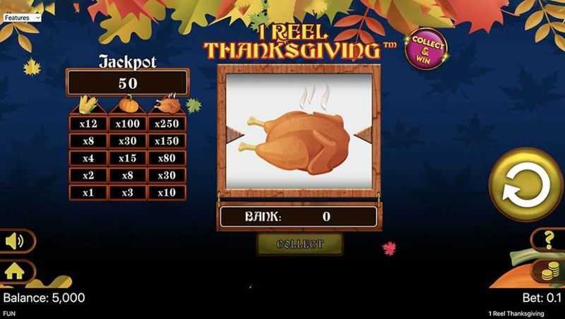 Play 1 Reel Thanksgiving by Spinomenal