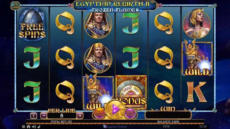 Play Egyptian Rebirth II Frozen Flames by Spinomenal