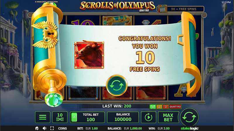 Play Scrolls of Olympus Quattro by Stakelogic