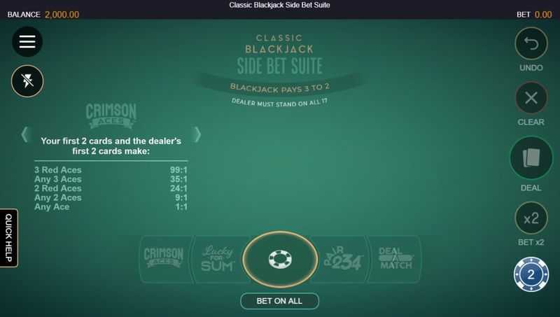 Play Classic Blackjack Side Bet Suite by Switch Studios