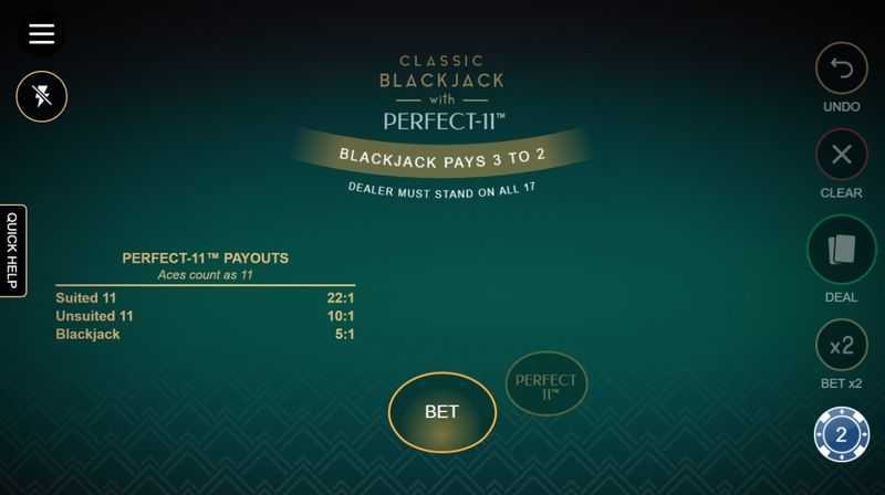 Play Classic Blackjack with Perfect-11 by Switch Studios