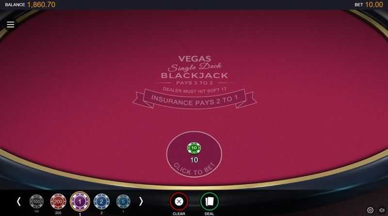 Vegas Single Deck Blackjack Vegas Single Deck Blackjack