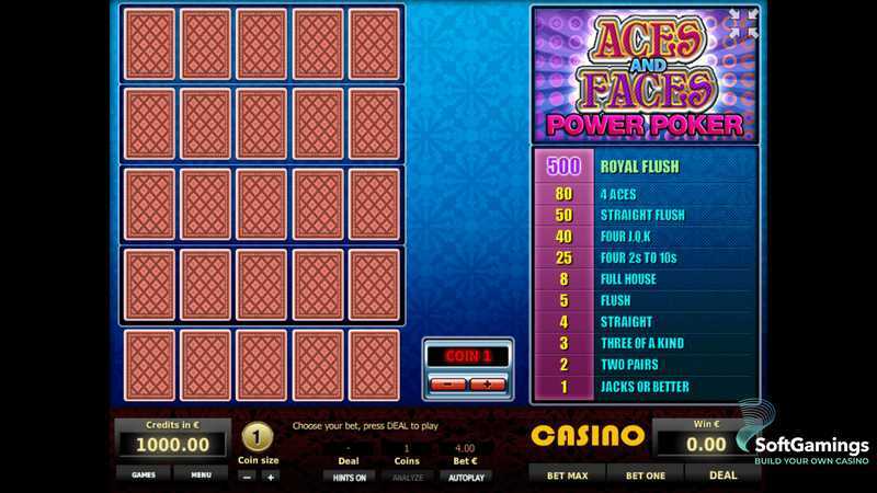 Play Aces and Faces 4 Hand Poker by Tom Horn Gaming