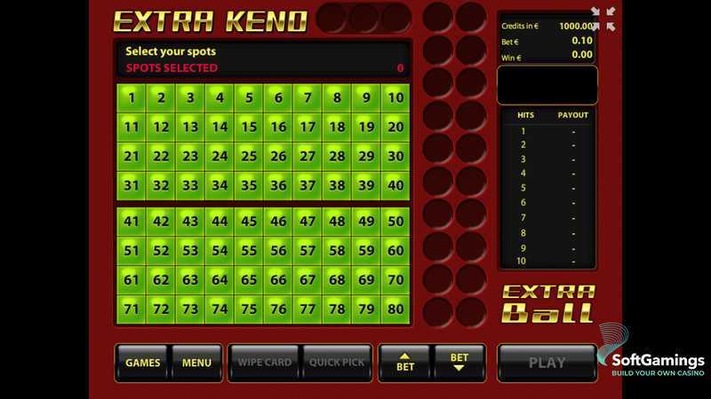 Play Extra Keno by Tom Horn Gaming