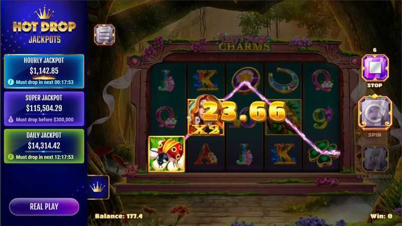 Play Lady's Magic Charms Hot Drop Jackpots by Woohoo